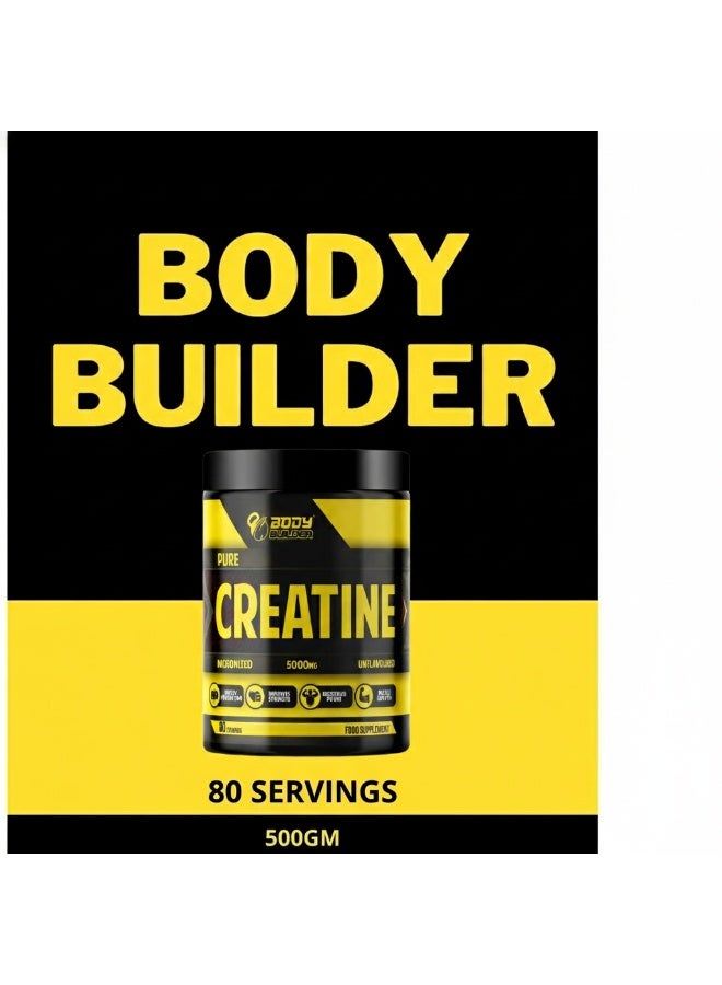 بودي بيلدر كرياتين أحادي الهيدرات - 80 حصة - 5 جرام كرياتين أحادي الهيدرات عالي النقاء - بدون نكهة - Image 2