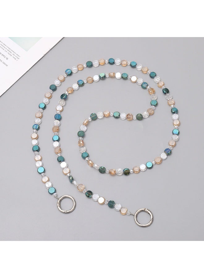 NIBEMINENT Super Cute Beaded Phone Charm – Trendy Phone Chain Wrist Strap, Shining Beads Chain Lanyard for Cell Phone - Image 1