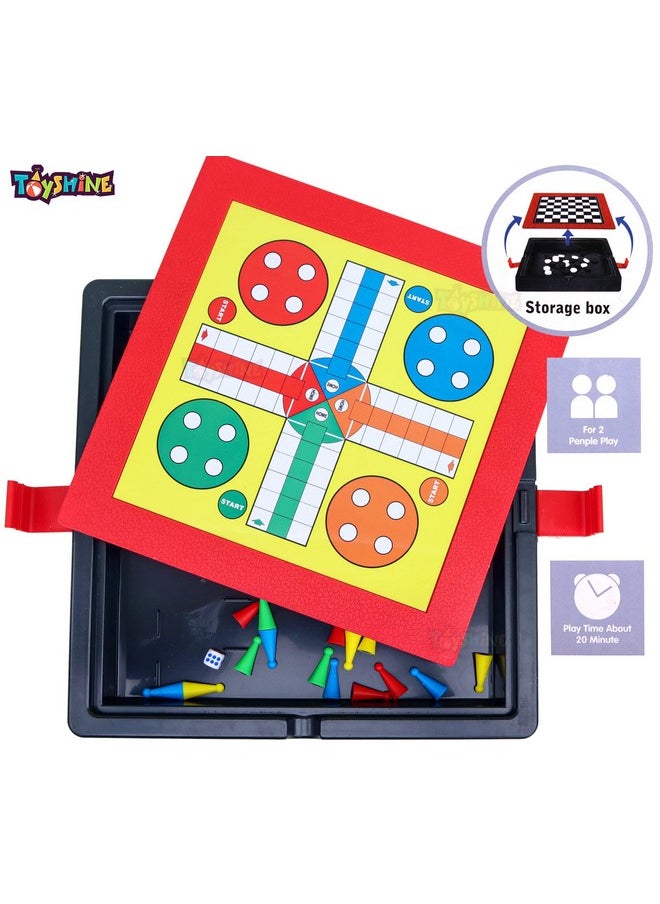 Toyshine - Toyshine Ludo Board Game with Storage Compartment I Best Classic Board Game Set for Kids, Adults, Family & Friends I Portable Educational Travel Ludo - Image 1