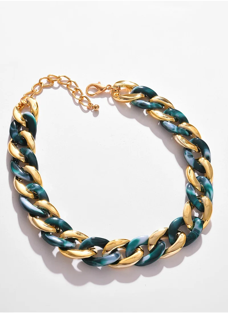 SOHI Grey & Green Contemporary Chain