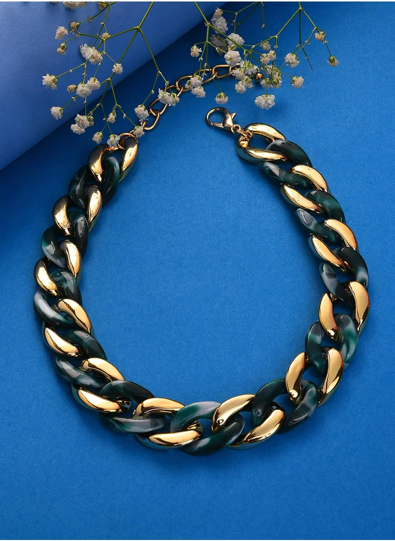SOHI Grey & Green Contemporary Chain