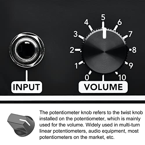 Rebower Potentiometer Knob Shaft Insert D Type Switch Knobs, [for Audio Device] - 6.4mm/ Black White/ 4Pcs - Image 3