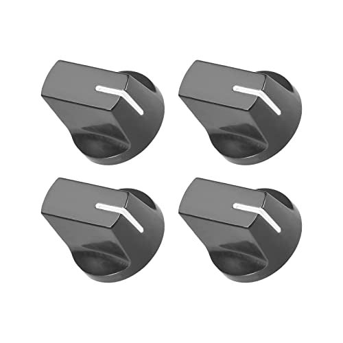 Rebower Potentiometer Knob Shaft Insert D Type Switch Knobs, [for Audio Device] - 6.4mm/ Black White/ 4Pcs - Image 1