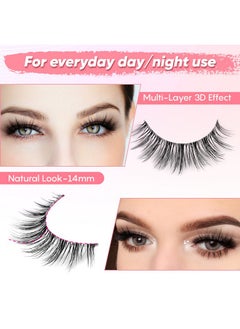 Focipeysa False Eyelashes 3D Lashes Natural Look Fake Eyelashes Clear Band 14Mm Lashes Soft Volume Lashes 10 Pairs Pack  - Image 3