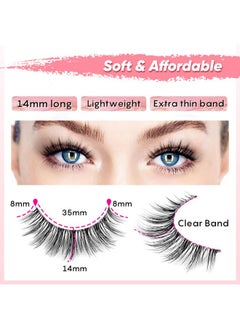 Focipeysa False Eyelashes 3D Lashes Natural Look Fake Eyelashes Clear Band 14Mm Lashes Soft Volume Lashes 10 Pairs Pack  - Image 5