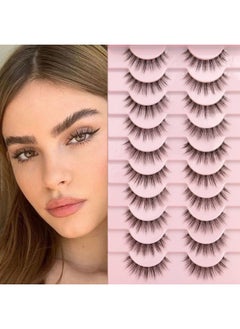 Focipeysa False Eyelashes 3D Lashes Natural Look Fake Eyelashes Clear Band 14Mm Lashes Soft Volume Lashes 10 Pairs Pack  - Image 4