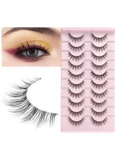 Focipeysa False Eyelashes 3D Lashes Natural Look Fake Eyelashes Clear Band 14Mm Lashes Soft Volume Lashes 10 Pairs Pack  - Image 1