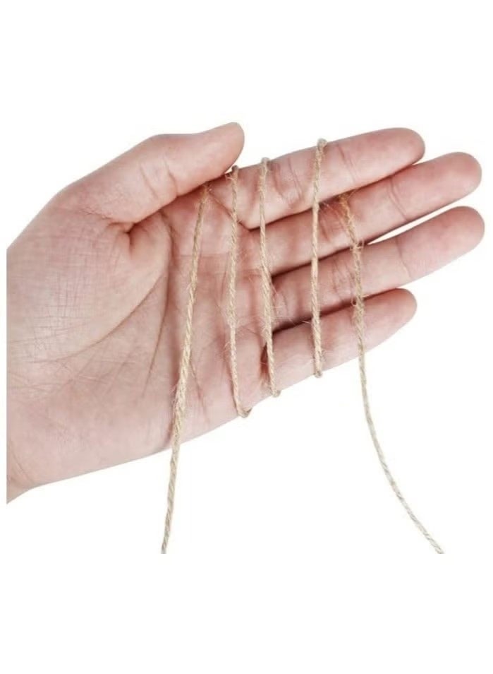 2 PCS Natural Jute Twine 100m - Handmade Rope for Gift Wrapping, Flower Arrangements, Gardening, Festive Decorations & DIY Crafts - Image 5