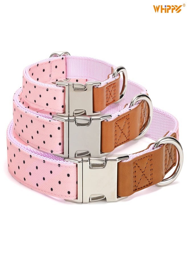 WHIPPY Dog Collar Metal Buckle Adjustable Cute Pink Dot Collars for Large Medium Small Boys Girls Dogs - Image 4