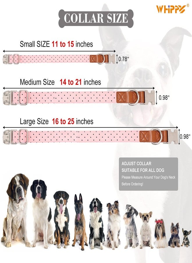 WHIPPY Dog Collar Metal Buckle Adjustable Cute Pink Dot Collars for Large Medium Small Boys Girls Dogs - Image 5