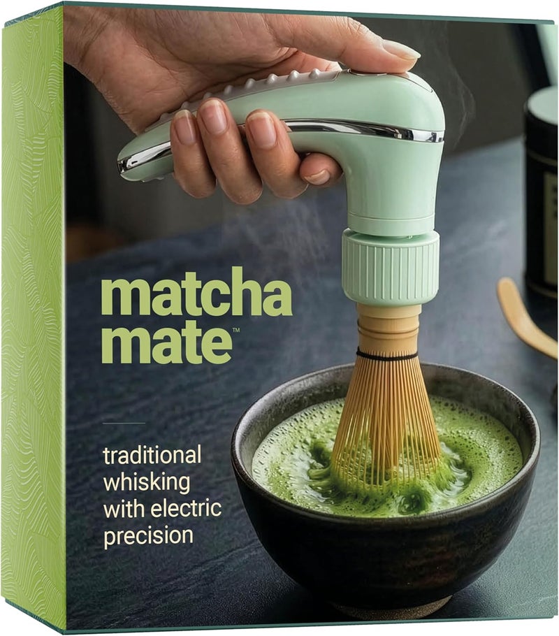 بامبو وركس خفاقة الخيزران الكهربائية من Matcha Mate - خفق تقليدي بدقة إلكترونية - خفاقة شاي محمولة قابلة لإعادة الشحن، محرك، خلاط، مجموعة ملحقات آلة صنع الشاي - هدية - Image 1