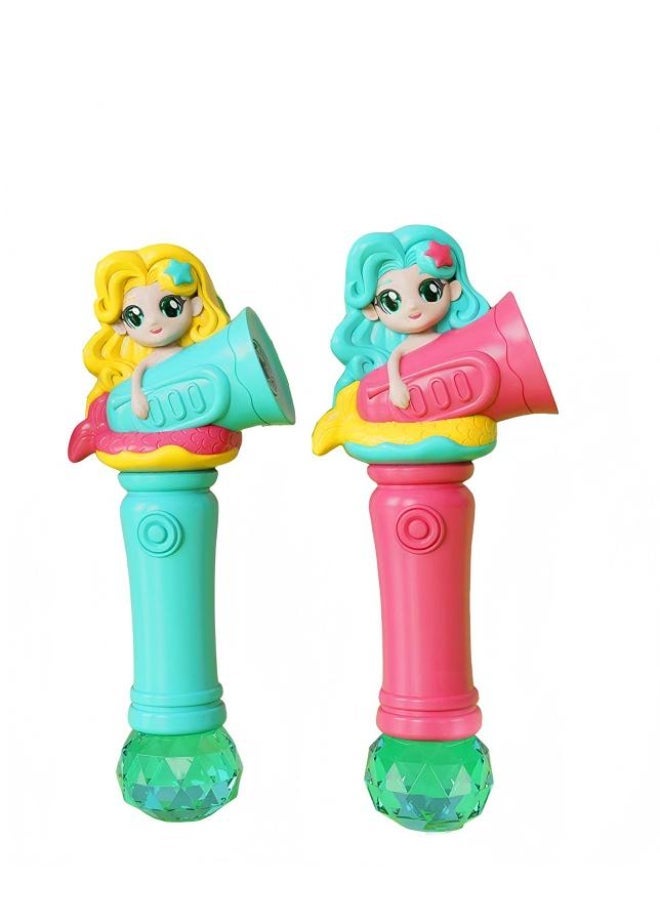 Galaxy Toys عصا فقاعات حورية البحر مضيئة مع محلول فقاعات - صانع فقاعات تلقائي للأطفال للعب في الحفلات الخارجية assorted 1pc - Image 1