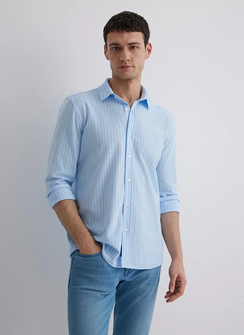 مافي Striped Blue Shirt