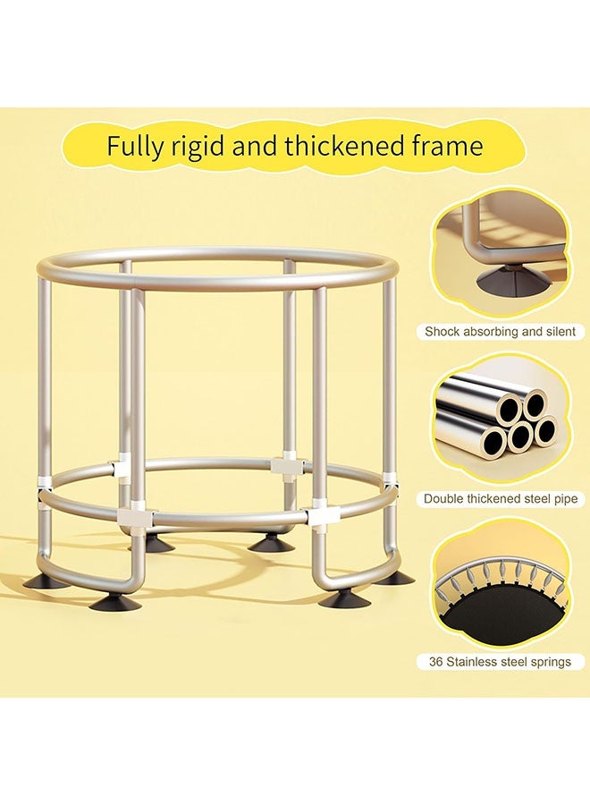 عربست ترامبولين للأطفال بطول 1.5 متر، ترامبولين مع شبكة أمان من 1 إلى 3 أشخاص، ترامبولين قابل للتعديل للأطفال للاستخدام الداخلي والخارجي، ترامبولين صغير للأطفال مع شبكة وأرجوحة - Image 5