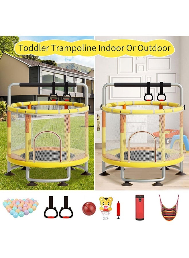 عربست ترامبولين للأطفال بطول 1.5 متر، ترامبولين مع شبكة أمان من 1 إلى 3 أشخاص، ترامبولين قابل للتعديل للأطفال للاستخدام الداخلي والخارجي، ترامبولين صغير للأطفال مع شبكة وأرجوحة - Image 4