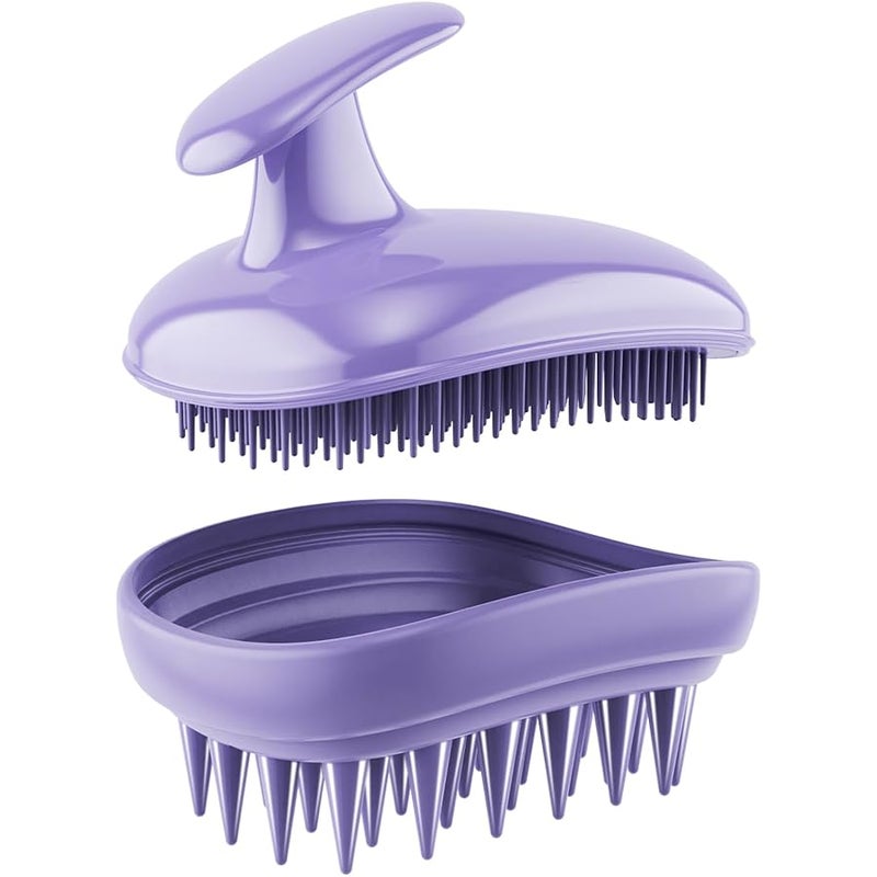 Rebex 2-in-1 Scalp Massager Shampoo Brush,Scalp Scrubber, Exfoliator Brush for Removing Dandruff & Hair Growth,Detangling Scrubber for Wet or Dry Hair - for All Hair Types(Purple) - Image 1
