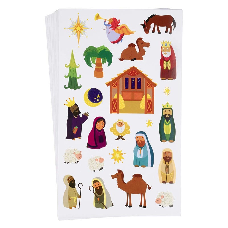 Nativity Stickers 864Piece Bulk Sheets Scrapbook Scenes Planning Journaling with Nativity Planner Stickers Kids Crafts Classroom Decor 36 Sheets Multicolor