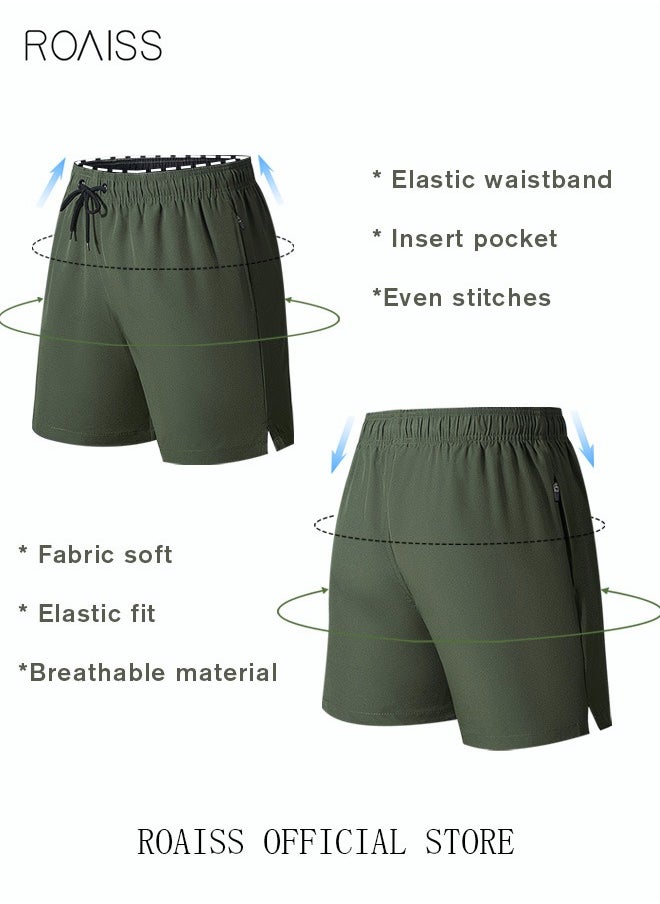 roaiss - Men's Swimming Trunks Beachwear Quick Dry Beach Pants Gym Wear Fitness Workout Short for Men Breathable Elastic Adjustable Sports Running Boxer Swim Shorts Swimsuit with Pockets Summer - Image 1