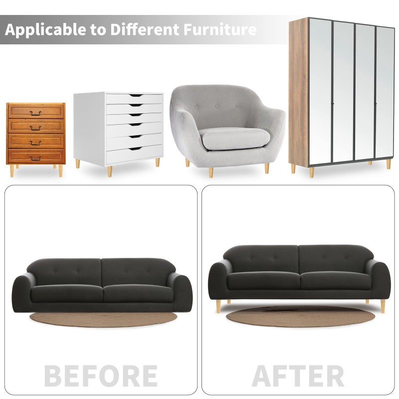Turstin Set Of 8 Furniture Legs 8 Inch Square Solid Wood Couch Legs Replacement Sofa Legs Mid Century Furniture Feet For Armchair Bed Dresser Cabinet Include Installation Hardware  Natural - Image 5