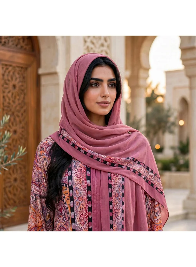 Ikkxa  Vibrant Paisley Printed Open-Front Flared Abaya for Women | Best Price UAE