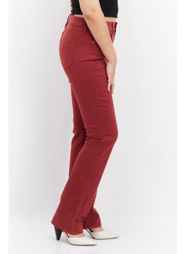 NYDJ Women Straight Fit Solid Stretchable Jeans, Red  - Image 3