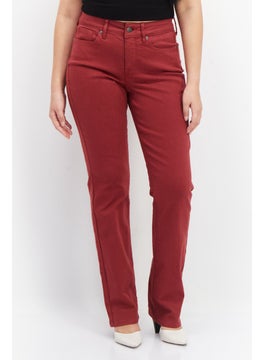 NYDJ Women Straight Fit Solid Stretchable Jeans, Red  - Image 1