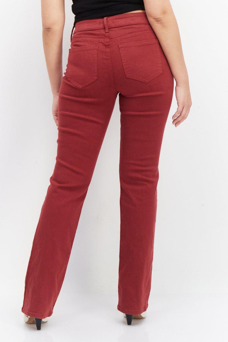 NYDJ Women Straight Fit Solid Stretchable Jeans, Red - Image 4