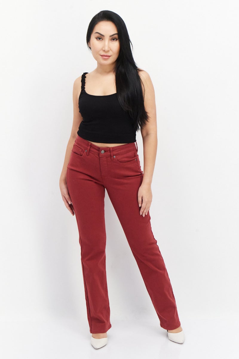 NYDJ Women Straight Fit Solid Stretchable Jeans, Red - Image 2
