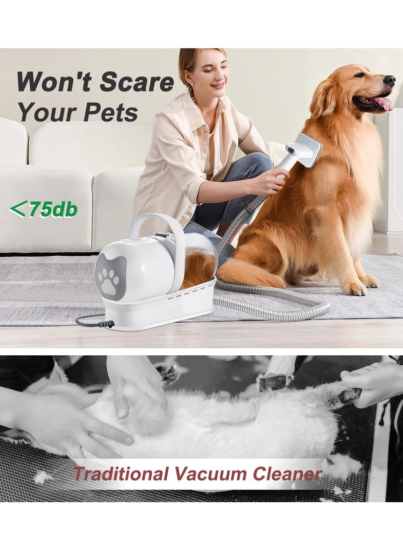 عام طقم العناية بالكلاب والمكنسة الكهربائية، ماكينة قص شعر الحيوانات الأليفة مع 6 أدوات للعناية بالحيوانات الأليفة، مكنسة كهربائية للعناية بالكلاب والقطط - Image 3