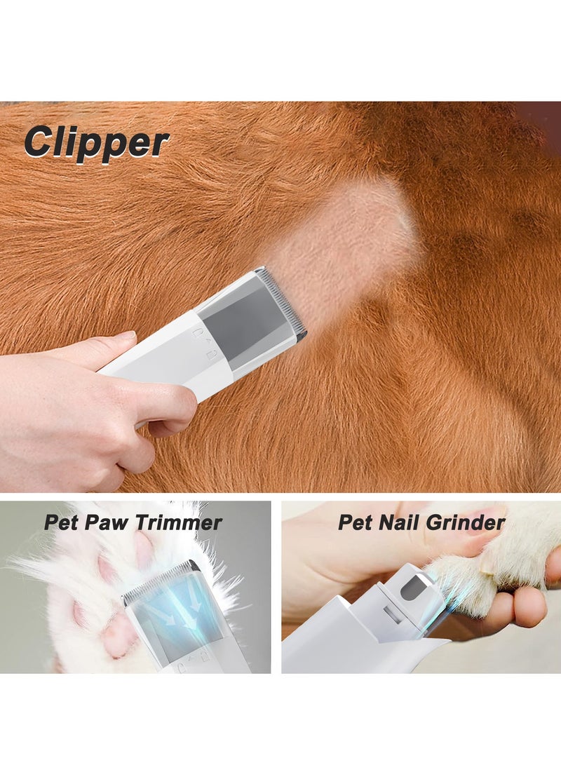 عام طقم العناية بالكلاب والمكنسة الكهربائية، ماكينة قص شعر الحيوانات الأليفة مع 6 أدوات للعناية بالحيوانات الأليفة، مكنسة كهربائية للعناية بالكلاب والقطط - Image 4