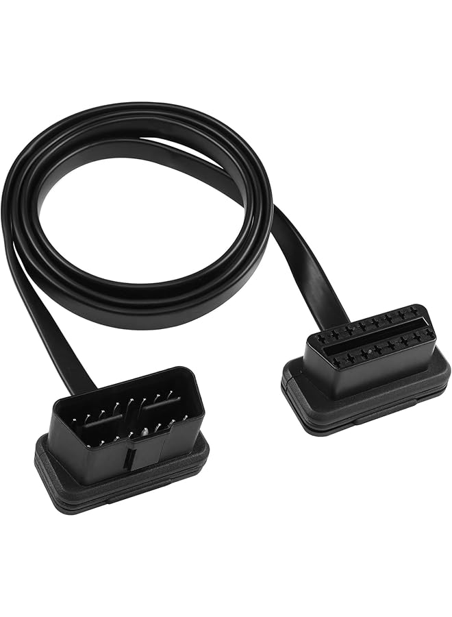 Excefore Obd2 Extension Cable, Obdii Extend Cable, Obdii Full 16Pin Male And Female Flat Ribbon Cable For Car Obd Diagnostic Extender Cord Connector & All Obd2 Equipment Reinforced Pvc Material (100Cm/39Inch) - Image 1