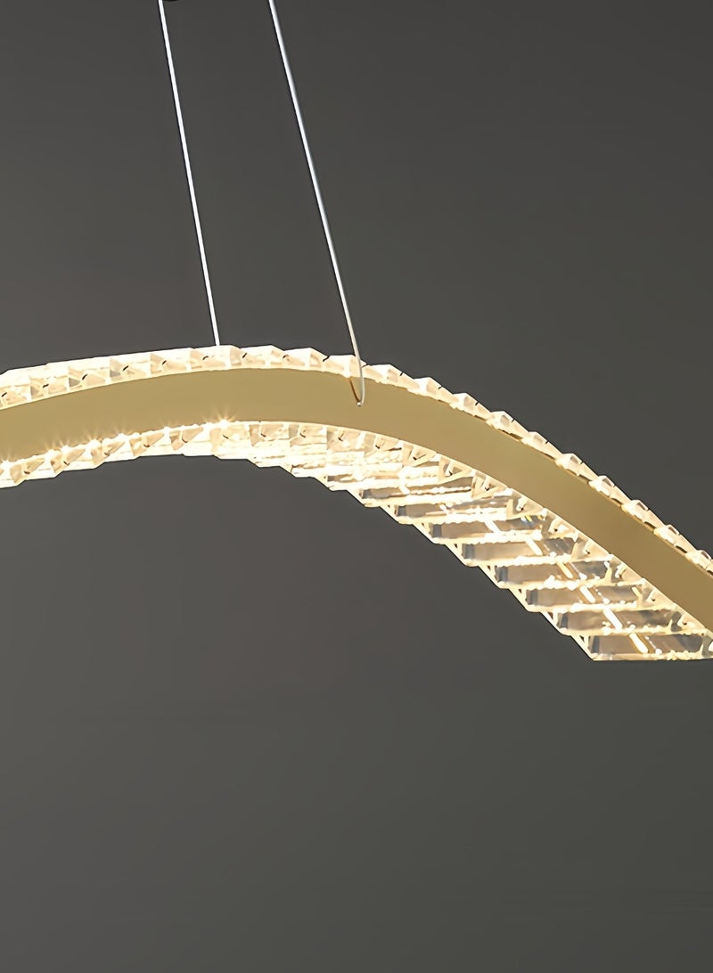 أورالوكسي ثريات سقف كريستالية اضاءة سقف 40 واط ثلاثة الوان من الضوء الذهبي مع جهاز تحكم عن بعد بالأشعة تحت الحمراء اضاءة ليد مناسبة لغرفة المعيشة وغرفة النوم وغرفة الطعام - Image 5