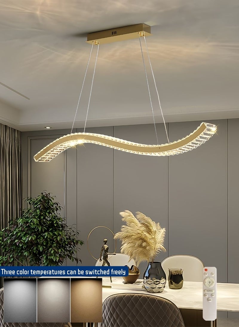 أورالوكسي ثريات سقف كريستالية اضاءة سقف 40 واط ثلاثة الوان من الضوء الذهبي مع جهاز تحكم عن بعد بالأشعة تحت الحمراء اضاءة ليد مناسبة لغرفة المعيشة وغرفة النوم وغرفة الطعام - Image 4