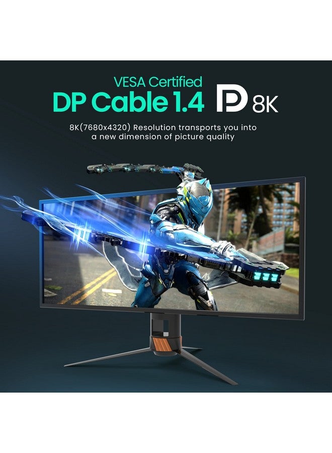 LINKUP كابل DisplayPort Dp1.4 Dp8K مقاس 34Awg (معتمد من Vesa) مرن للغاية [ 8K عند 60 هرتز 4K عند 144 هرتز ] 1 متر 3.28 قدم - Image 5