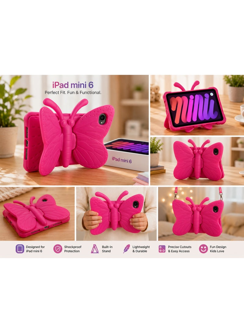 غطاء حماية متين وآمن للأطفال بتصميم فراشة لجهاز iPad Mini 6 - Image 2