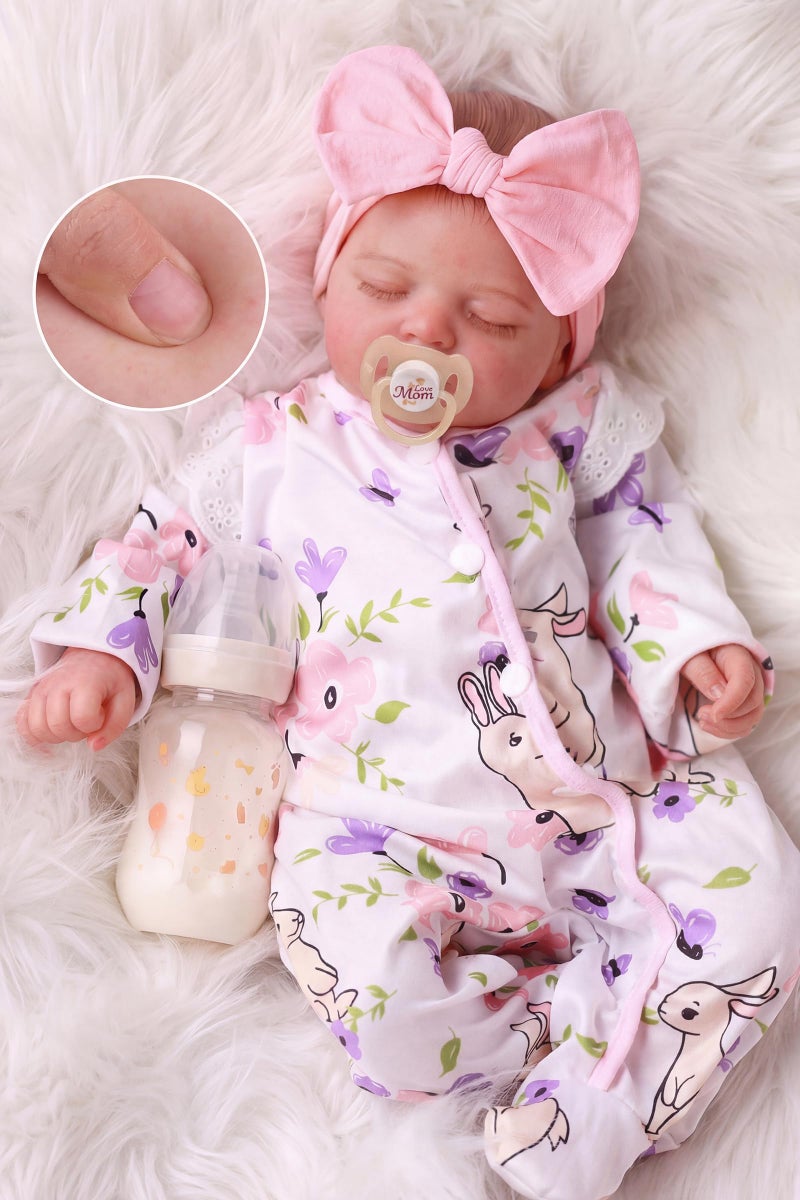 BABESIDE Lifelike Reborn Baby Dolls Girl 20 Inch Realistic Newborn Baby Dolls with Poseable Body Real Life Baby Dolls with Accessories for 3 Year Old Girls Gifts Pretend Play Collection - Image 2