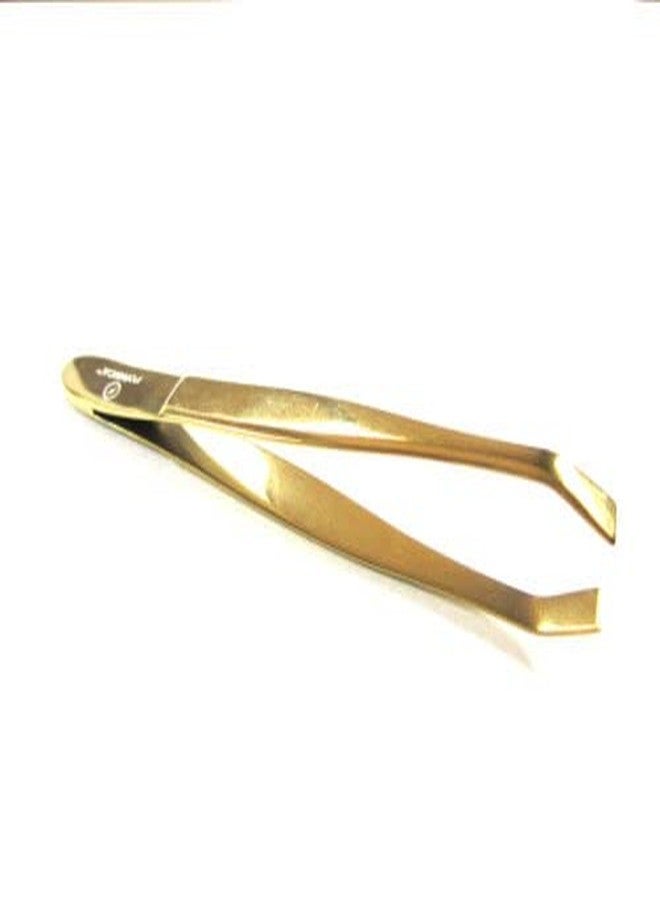 Forgica Gold Tweezers Curved Titanium Gold Color For Long Lasting - Image 1