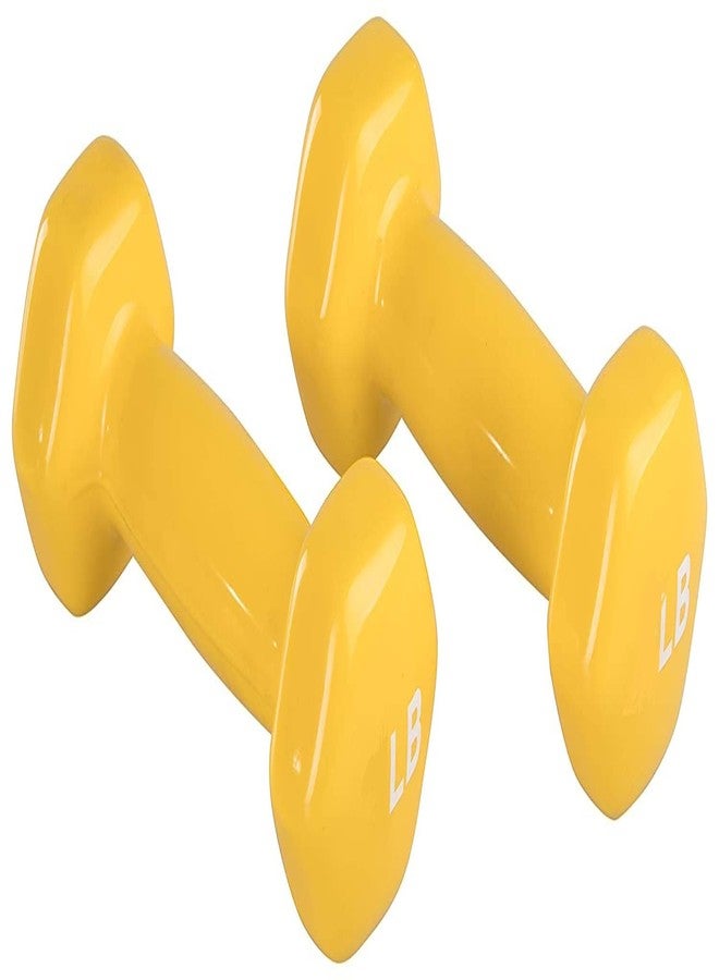 Forgesy PVC and Vinyl Fixed Dumbbells Weights for Men and Women (Yellow, 1 kg Each) - Pack of 2 - Image 2