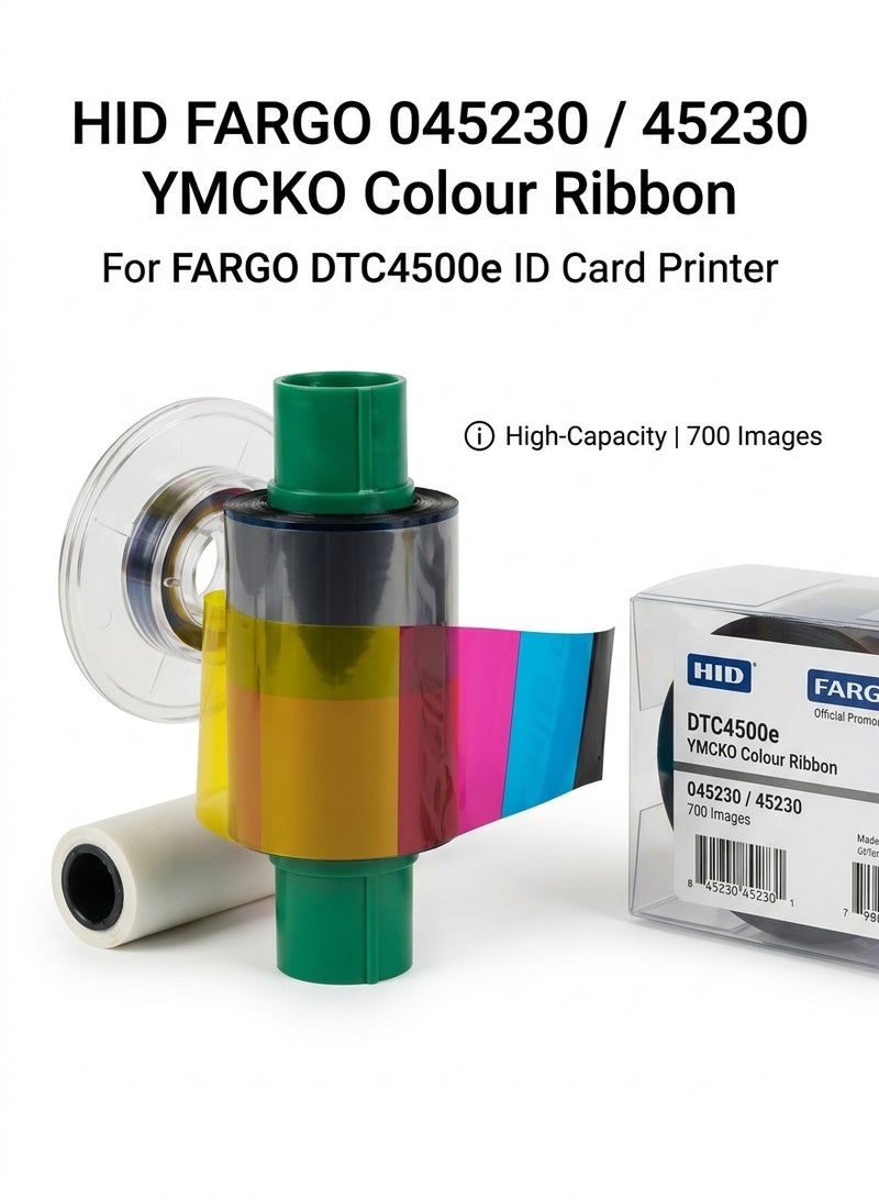 فارجو HID FARGO 045230 / 45230 YMCKO Colour Ribbon | 700 Images - for FARGO DTC4500e ID Card Printer - Image 2