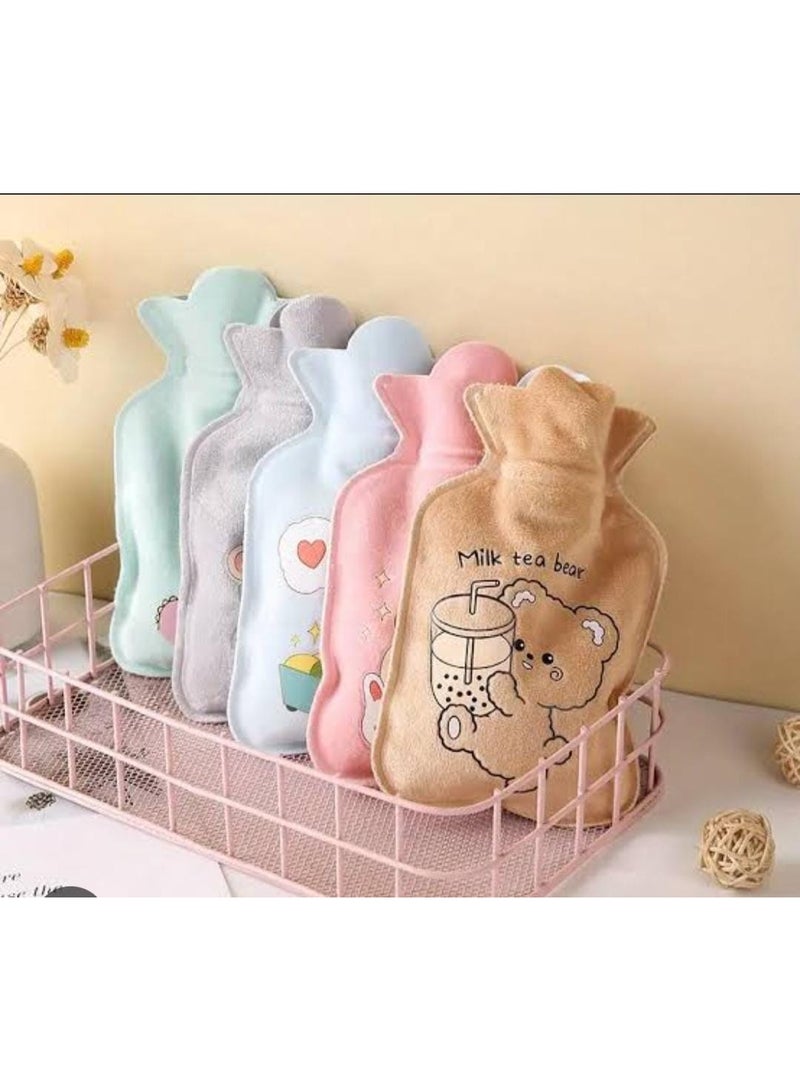 Hot and Cold Water Bottle with Fur Cover Lovely Cartoon Shapes - Image 2