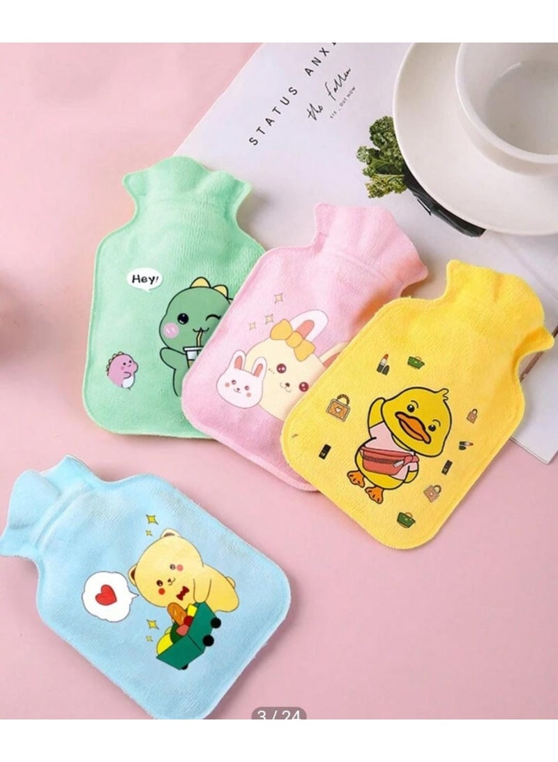 Hot and Cold Water Bottle with Fur Cover Lovely Cartoon Shapes - Image 4