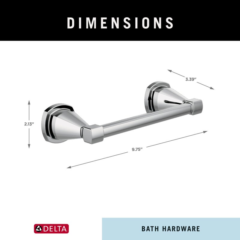 Delta Faucet 77655 Stryke Double Post Pivoting Toilet Paper Holder  Chrome - Image 5