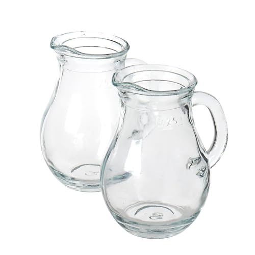 DGQ DGQ Elegant Classic Glass Creamer Pitcher  2 Pcs 85 oz Milk  Tea Pourer 
