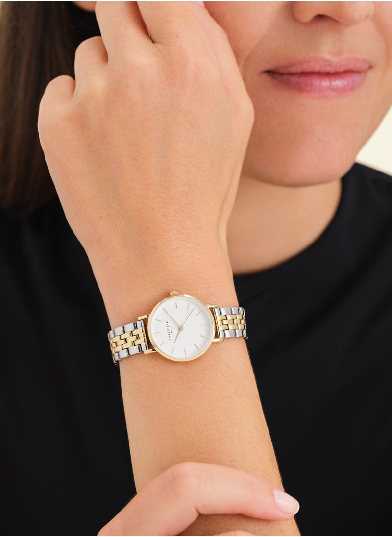 RoseField - Rosefield The Small Edit White Steel Silver Gold Duo Women Watch - 26SGD-269 - Image 1