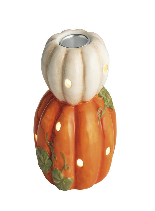 Mud Pie Thanksgiving Pumpkin Light-Up Taper Holder
