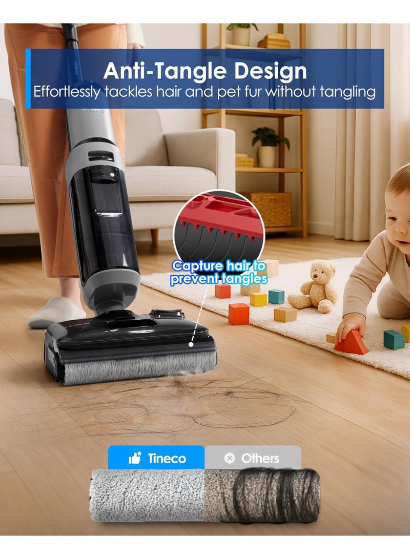 Tineco Floor ONE i5 Stretch Wet Dry Vacuum Cleaner, Vacuum & Mop in One Step, 20kpa Powerful Suction, 180° Lay-Flat Design, Anti-Tangle Design, Dual-Sided Edge Cleaning, Up to 30* Minutes Runtime 0.72 L 230 W FW441700AE Dark Grey - Image 4