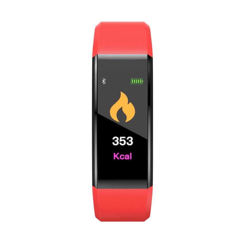 115plus smart sports bracelet factory direct sales pedometer heart rate blood pressure information prompt bluetooth bracelet gift [Fitpro background] 115Plus-Red - Image 1
