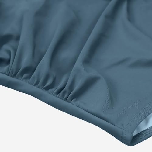 Eomenie Women's One Piece Swimsuits Tummy Control Cutout High Waisted Bathing Suit Wrap Tie Back 1 Piece Swimsuit Blue Striped - Image 4