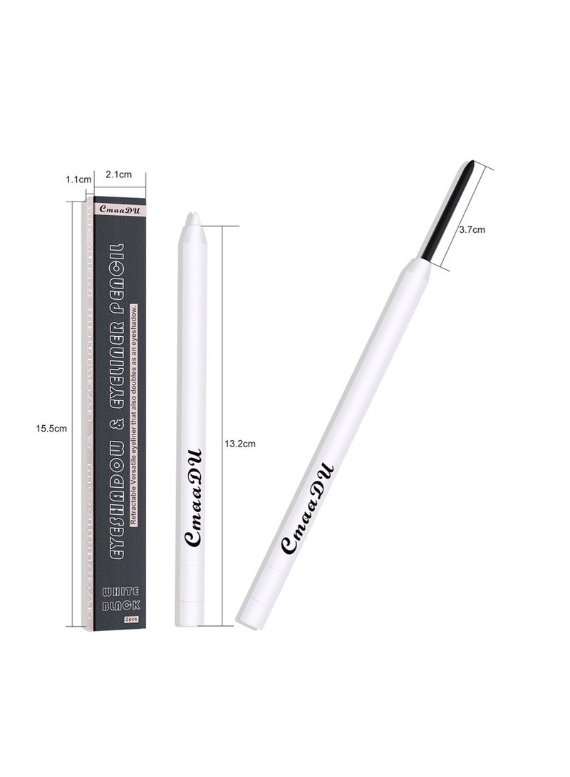 CmaaDu 2Pcs Eyeshadow and Eyeliner Pencil, Multi-Use Waterproof Smudge Proof Eyeliner Gel Pen, Gift Set for Women - Image 5