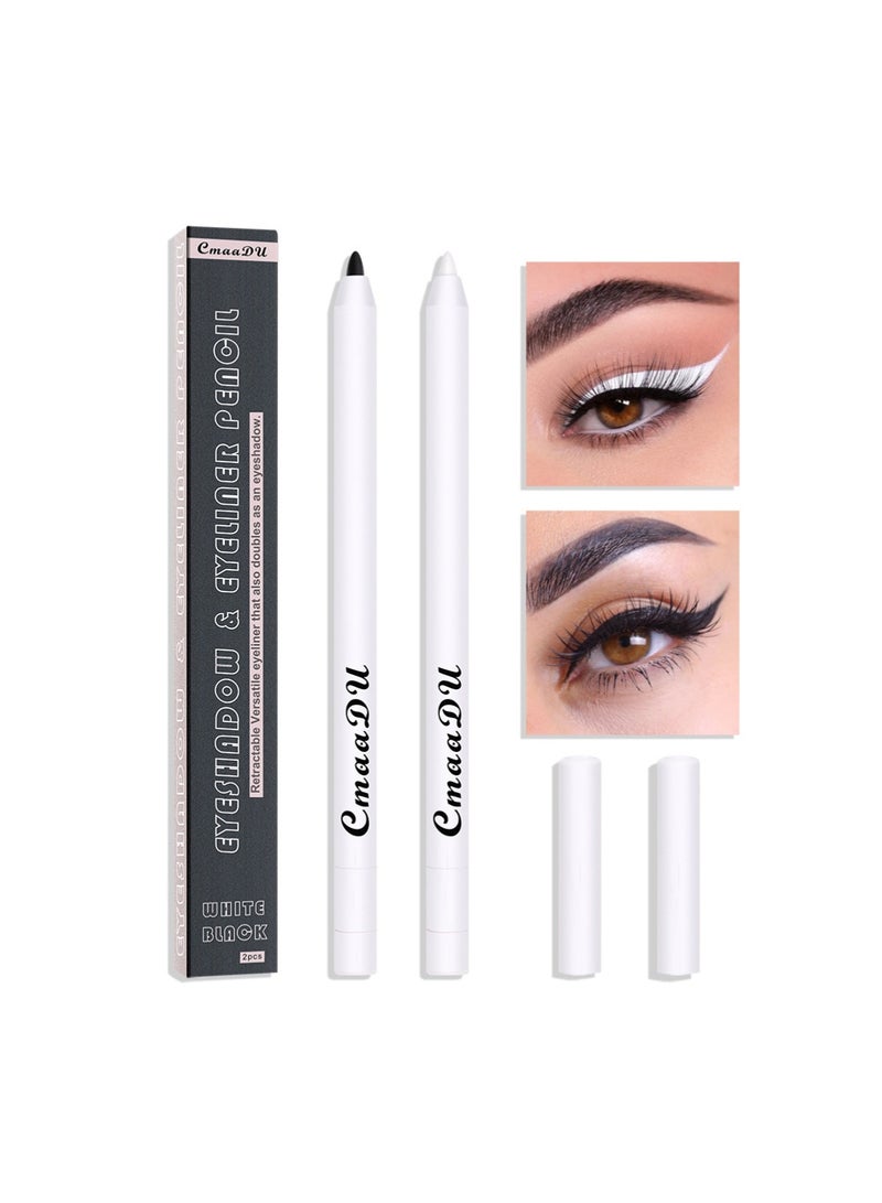 CmaaDu 2Pcs Eyeshadow and Eyeliner Pencil, Multi-Use Waterproof Smudge Proof Eyeliner Gel Pen, Gift Set for Women - Image 1